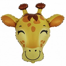 Фольгированный шар на палочке Жираф голова мини